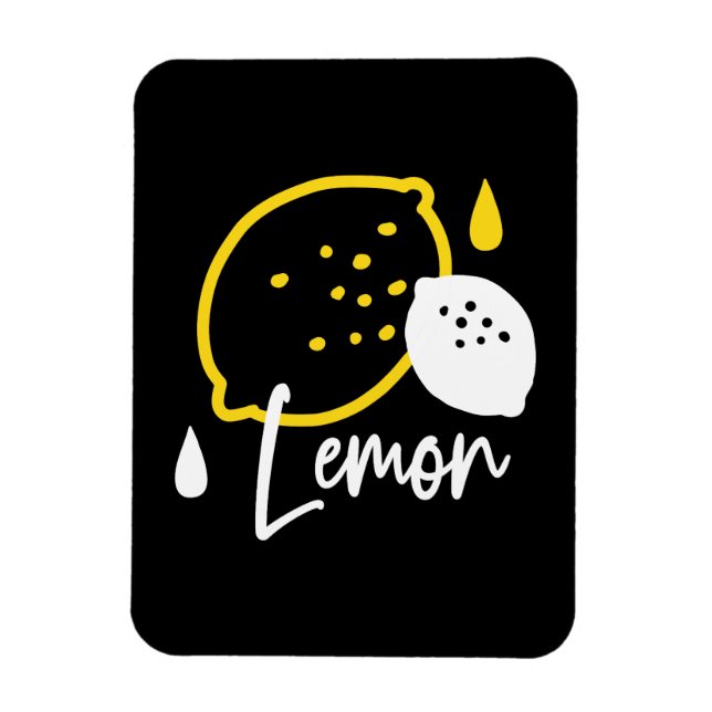 Abstract Lemon Illustration – Fresh Citrus Art Magnet (Vertical)