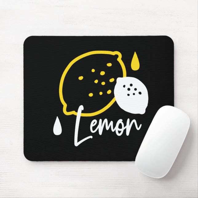 Abstract Lemon Illustration – Fresh Citrus Art Mouse Pad (With Mouse)