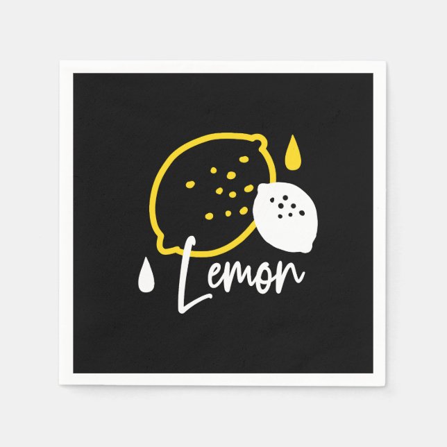 Abstract Lemon Illustration – Fresh Citrus Art Napkin (Front)