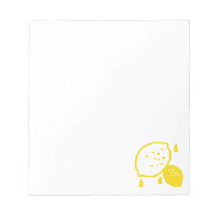 Abstract Lemon Illustration – Fresh Citrus Art Notepad