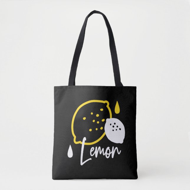 Abstract Lemon Illustration – Fresh Citrus Art Tote Bag (Front)
