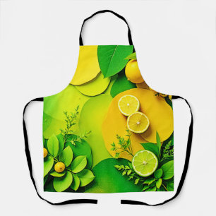 Abstract Lemon Lime Nature Art Apron