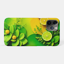 Abstract Lemon Lime Nature Art