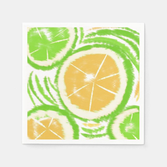 Abstract Lemon Lime Summer Napkin (Front)