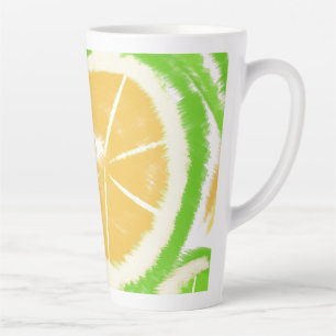 Abstract Lemon Lime Swirls Slices Latte Mug