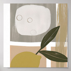 Abstract lemon minimalist art  poster