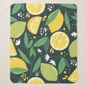 Abstract Lemon: Modern Art Seamless. Sherpa Blanket
