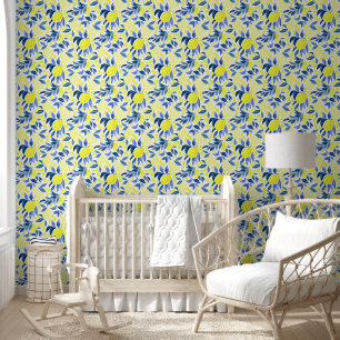 Abstract Lemon Watercolor print Wallpaper
