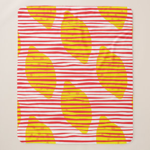 Abstract lemon with leaf seamless pattern. Hand dr Sherpa Blanket