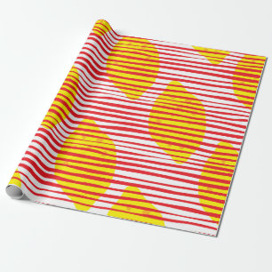 Abstract lemon with leaf seamless pattern. Hand dr Wrapping Paper