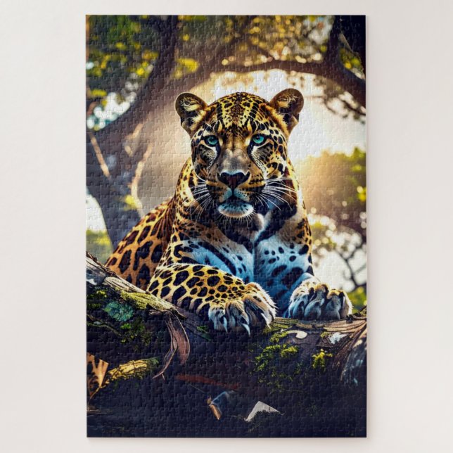 - Abstract Leopard in Tree Puzzle – Bold Wildlife  (Vertical)