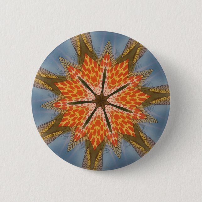 Abstract Leopard Pattern: A Kaleidoscope Effect 6 Cm Round Badge (Front)