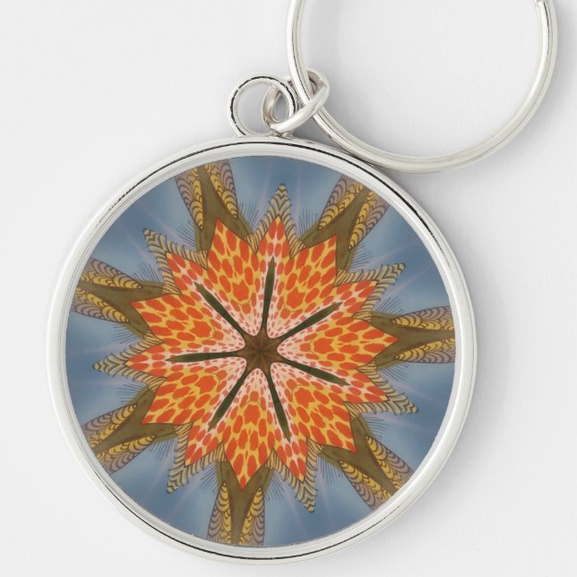 Abstract Leopard Pattern: A Kaleidoscope Effect Key Ring (Front)