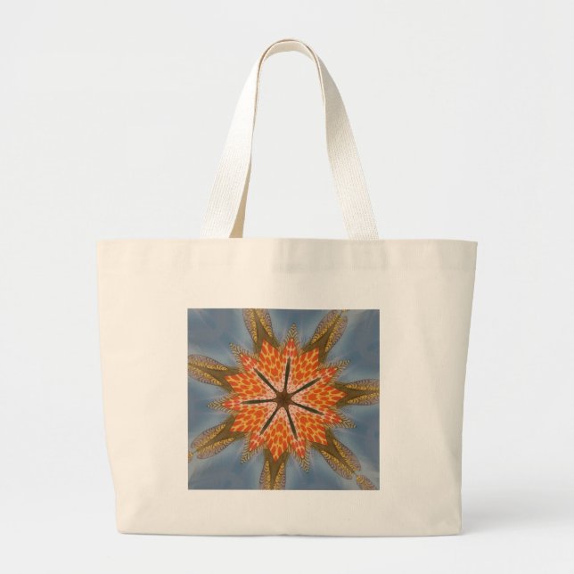 Abstract Leopard Pattern: A Kaleidoscope Effect Large Tote Bag (Front)