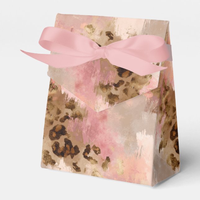 Abstract Leopard Print Favour Boxes (Front Side)