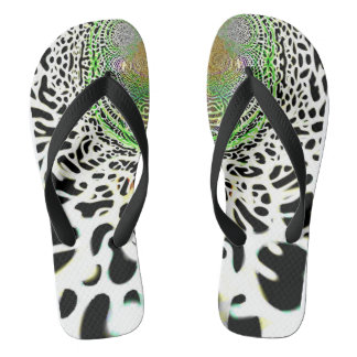 abstract Leopard print Flip Flops