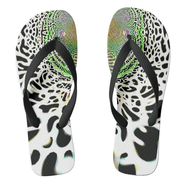 abstract Leopard print Flip Flops (Footbed)