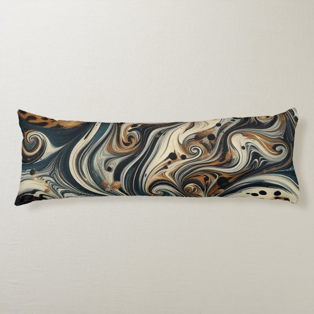Abstract Leopard Print Swirl Body Cushion (Front)
