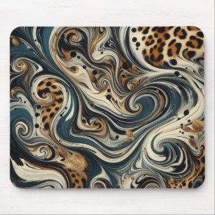 Abstract Leopard Print Swirl Mouse Pad