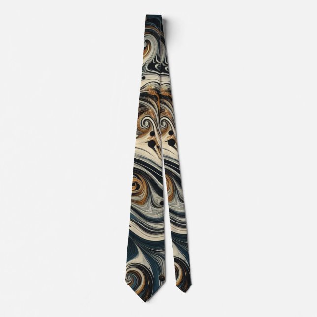 Abstract Leopard Print Swirl Tie (Front)