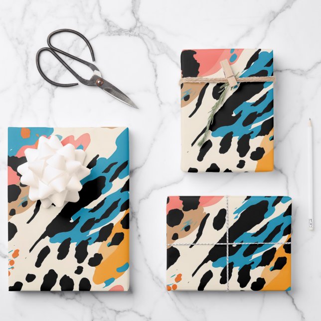 Abstract Leopard Print  Wrapping Paper Sheet (Front)