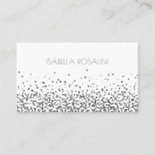 Abstract Leopard Silver Animal Print Personalised Business Card