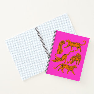 Abstract leopards with red lips illustration  notebook