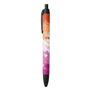 Abstract Lesbian Pride Flag Black Ink Pen