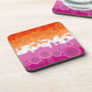 Abstract Lesbian Pride Flag Coaster