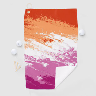 Abstract Lesbian Pride Flag Golf Towel