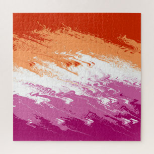 Abstract Lesbian Pride Flag Jigsaw Puzzle