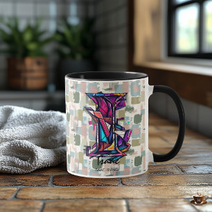 Abstract letter I modern geometric art Mug