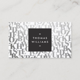 Abstract Letterforms for Authors and Writers Business Card