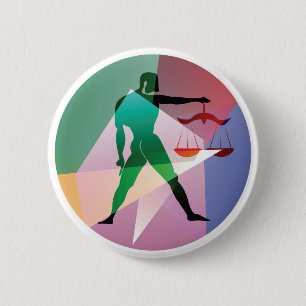 abstract libra 6 cm round badge