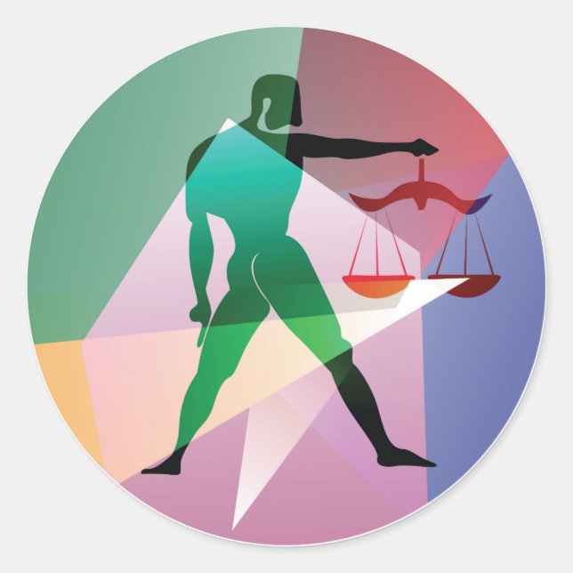 abstract libra classic round sticker (Front)