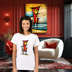 Abstract Lifeguard Tower Expressionist Art T-Shirt