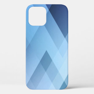 Abstract light background. Blue triangle pattern.  iPhone 12 Case