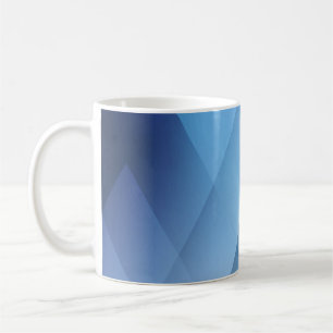 Abstract light background. Blue triangle pattern. Coffee Mug