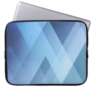 Abstract light background. Blue triangle pattern.  Laptop Sleeve
