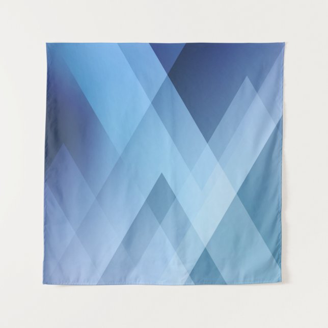 Abstract light background. Blue triangle pattern.  Tapestry (Front)