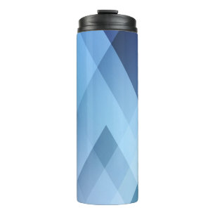 Abstract light background. Blue triangle pattern.  Thermal Tumbler