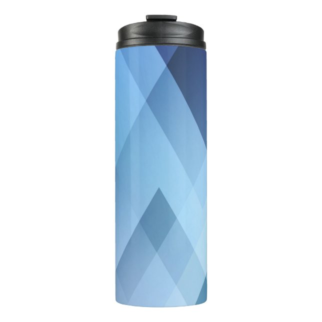 Abstract light background. Blue triangle pattern.  Thermal Tumbler (Front)