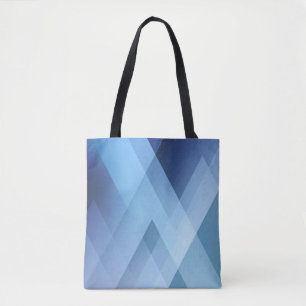 Abstract light background. Blue triangle pattern. Tote Bag