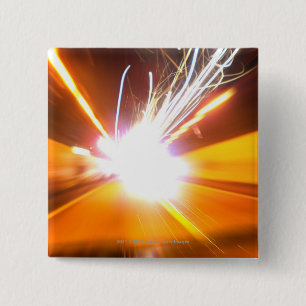 Abstract light beams and effects 15 cm square badge