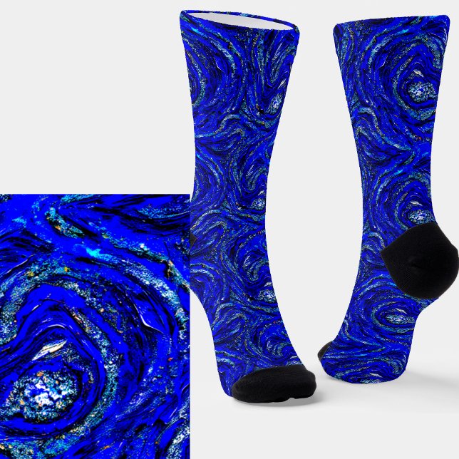 Abstract Light & Dark Blue Swirls Socks (Creator Uploaded)
