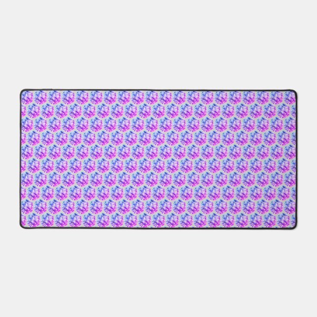 Abstract Light Grey Diamonds & Violet Shades Desk Mat (Front)