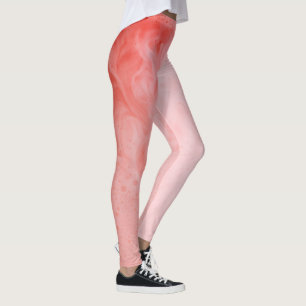 Abstract light pink strawberry milkshake photo leggings