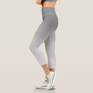 Abstract light silver grey shades capri leggings