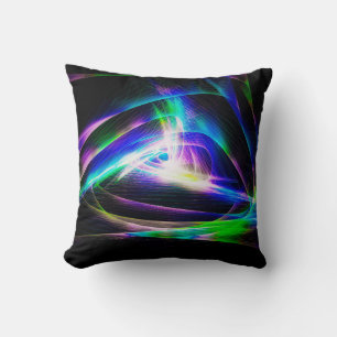 Abstract light waves and black backgroundabstract, cushion