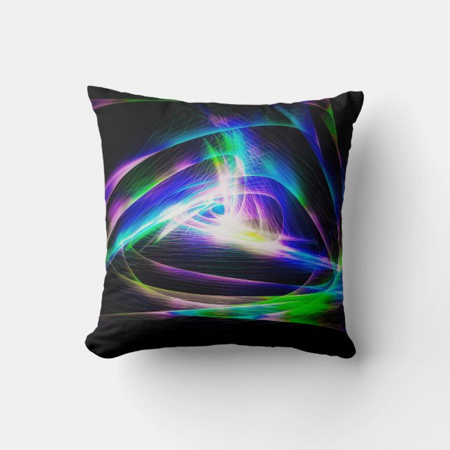 Abstract light waves and black backgroundabstract, cushion (Front)